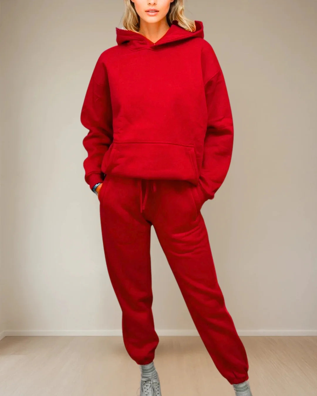 Laid Back Lounge Hoodie - scarlett
