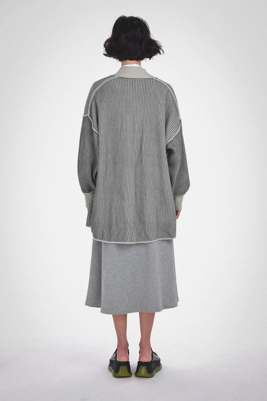 Row Shell Cardi - silver lining/dark melange grey