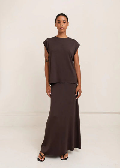 Tilda Sleeveless Shirt - chocolate torte