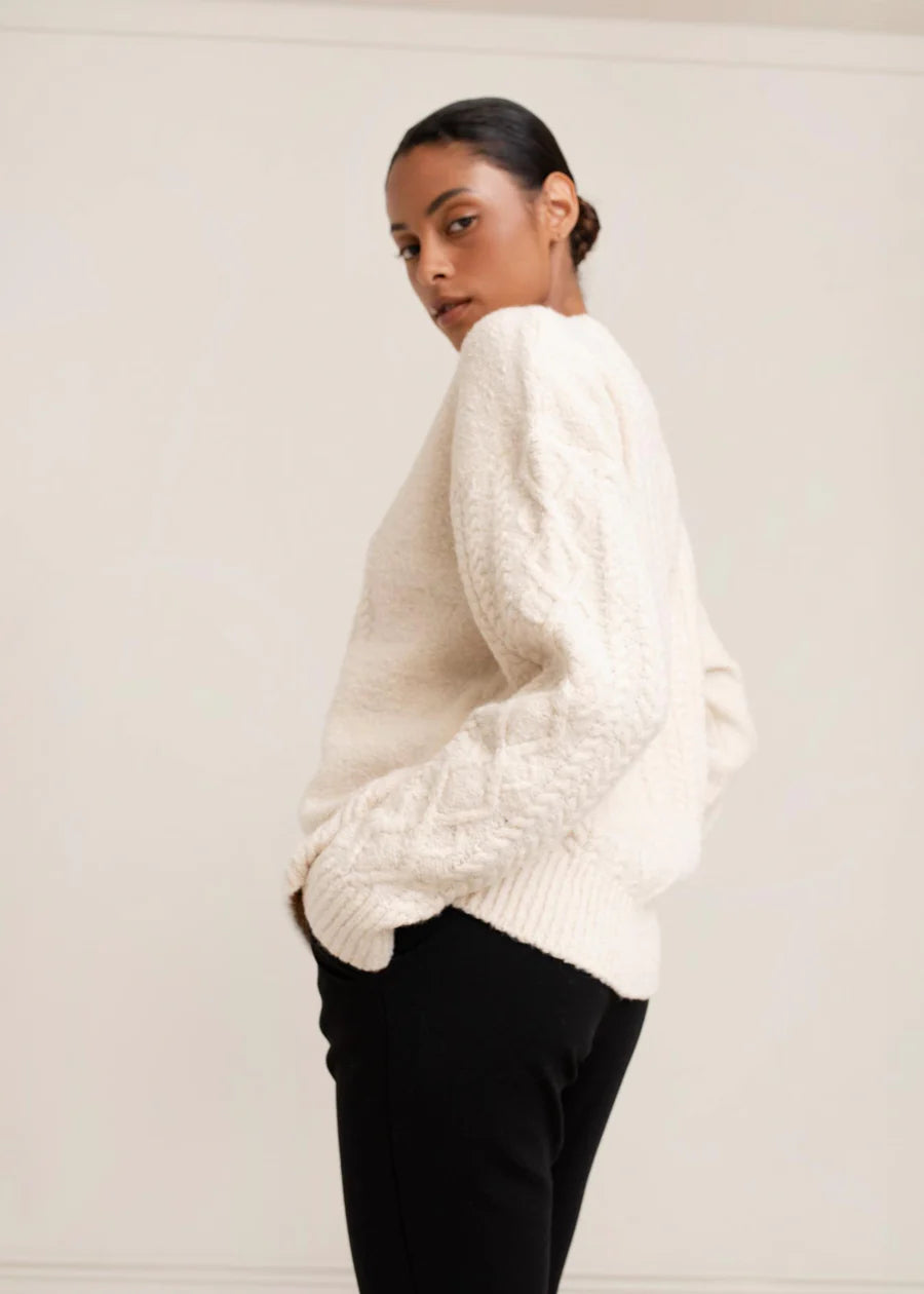Rayna Cable Sweater - cream