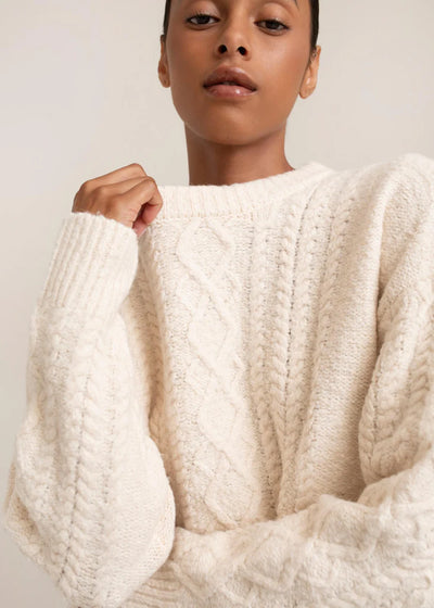 Rayna Cable Sweater - cream