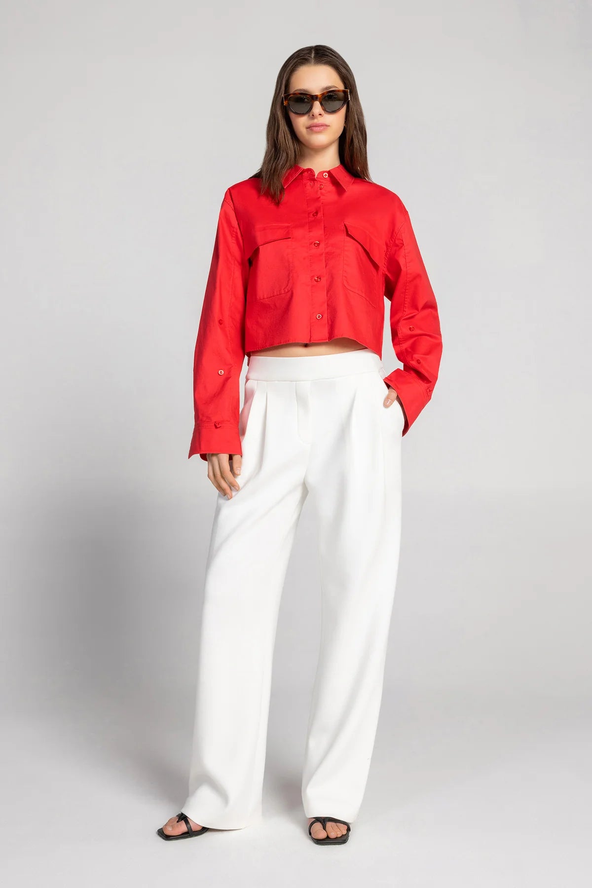 Modern Cropped Button Down