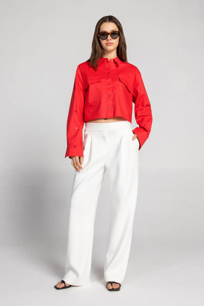 Modern Cropped Button Down