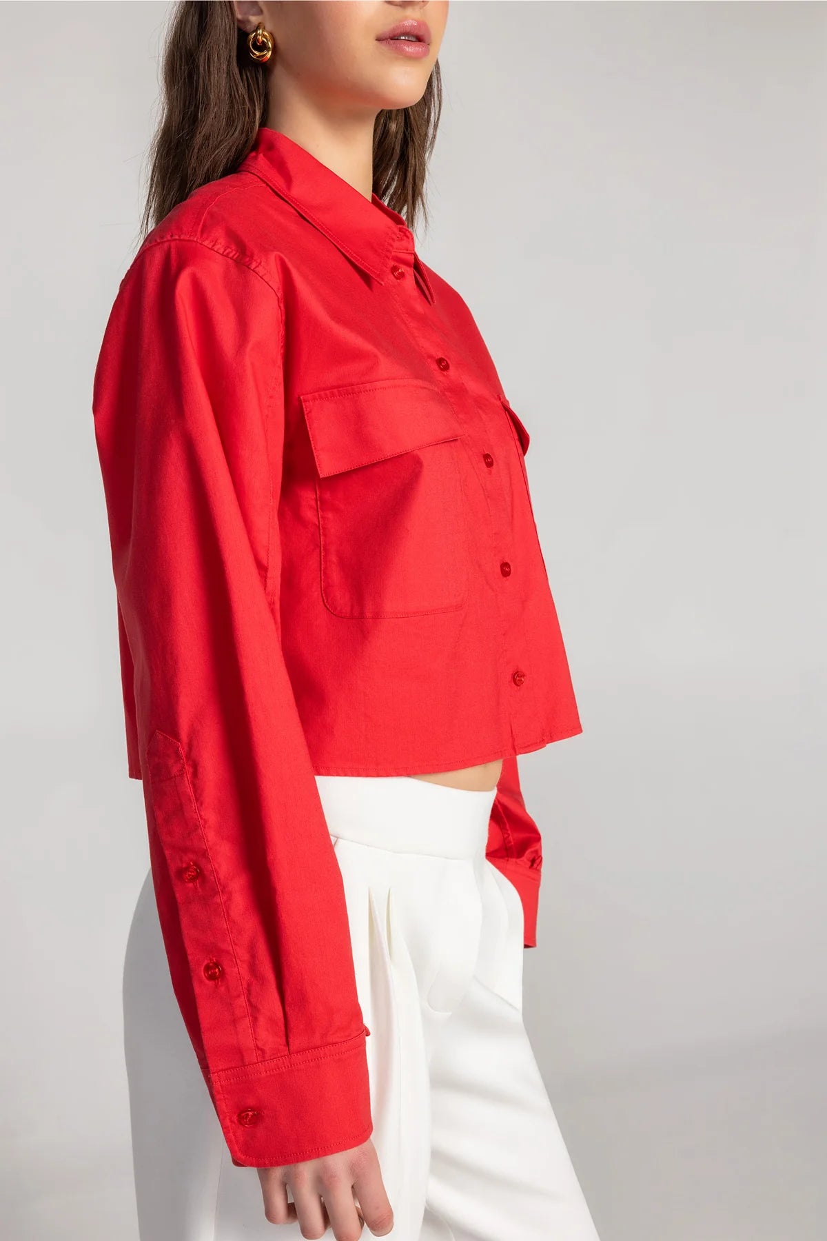 Modern Cropped Button Down