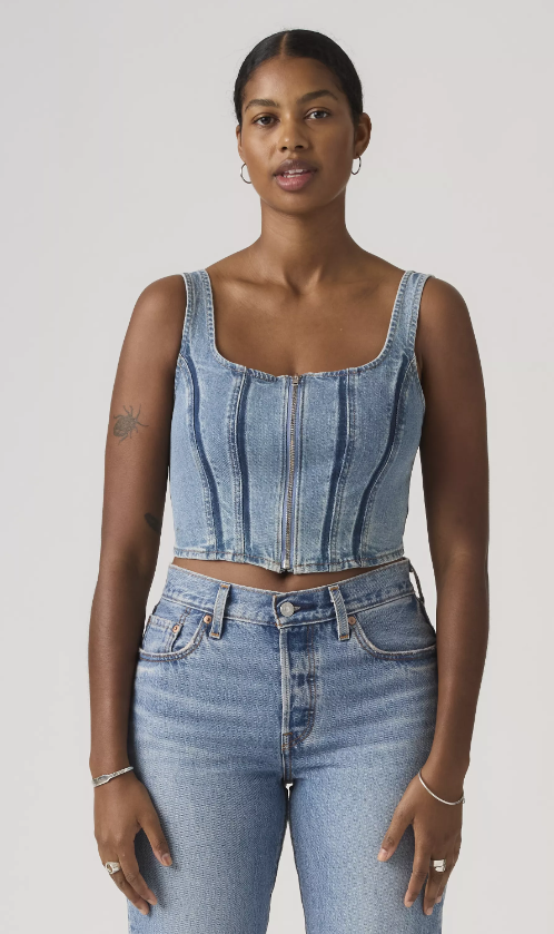 Seamed Zip Bustier