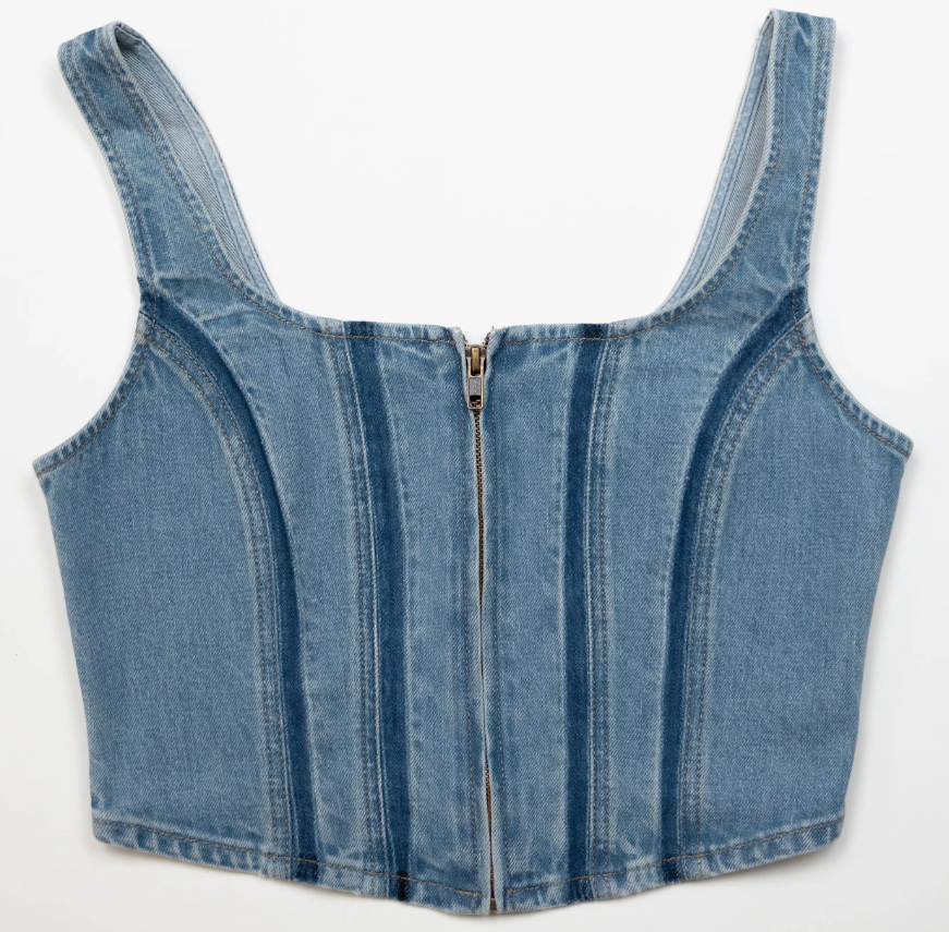 Seamed Zip Bustier