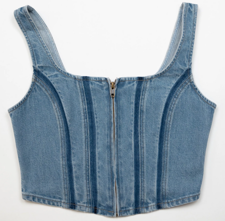 Seamed Zip Bustier