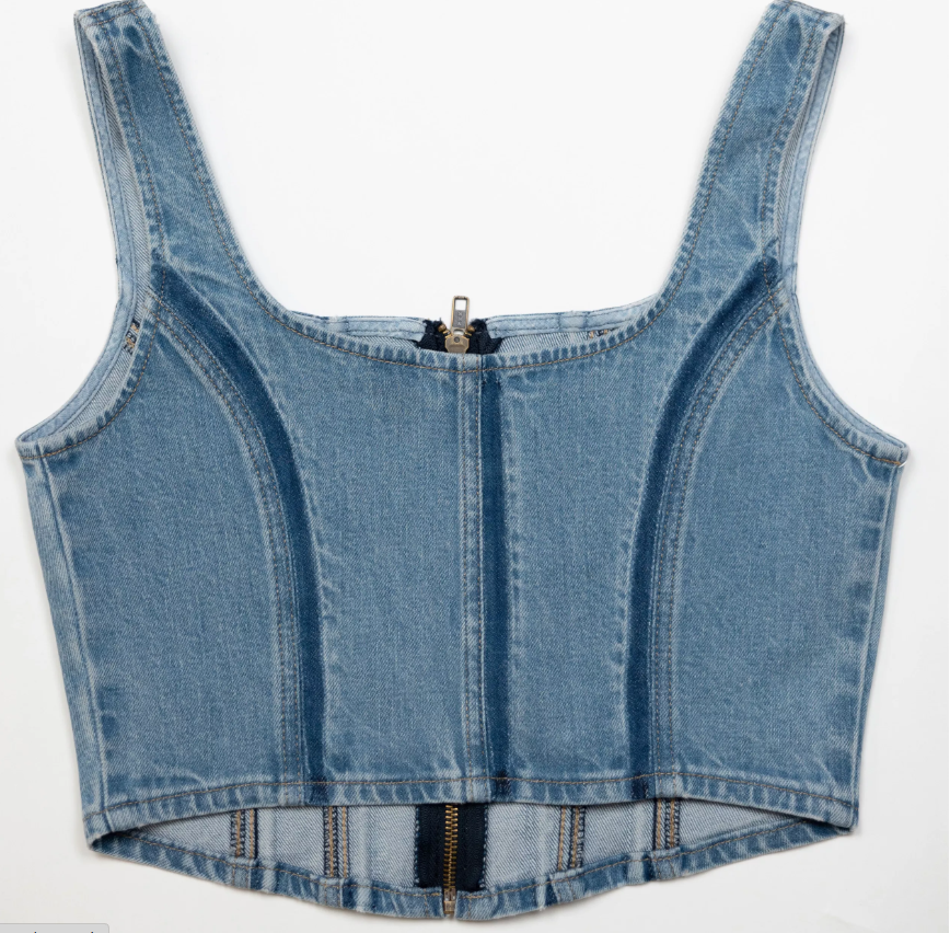 Seamed Zip Bustier