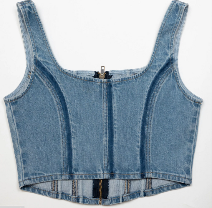 Seamed Zip Bustier