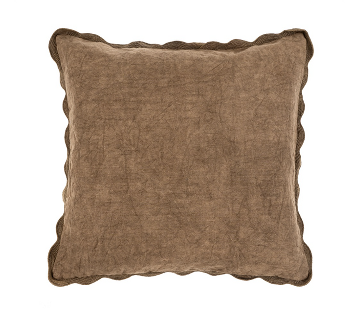 Scalloped Edge Pillow - mink