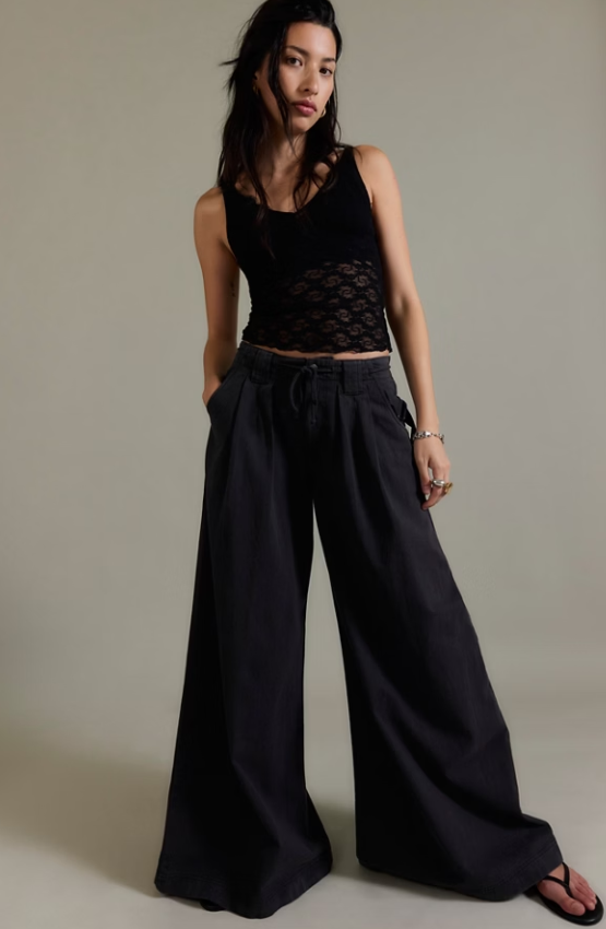 Julien Wide Leg Chino - washed black