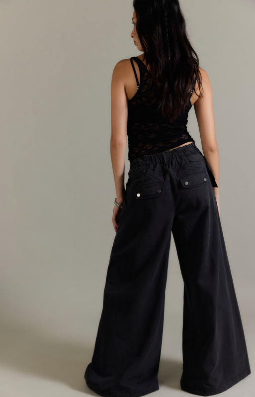 Julien Wide Leg Chino - washed black