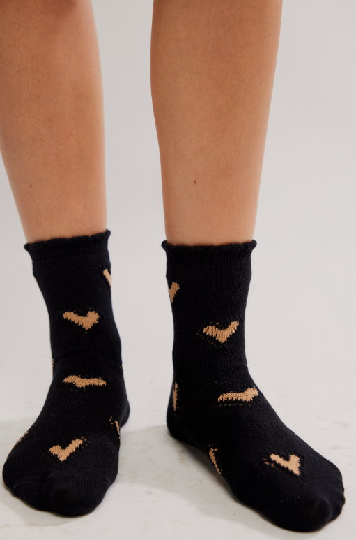 Cupid Bow Socks - black