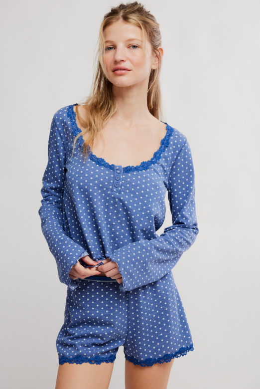 Spring Break Sleep Set - blue dot