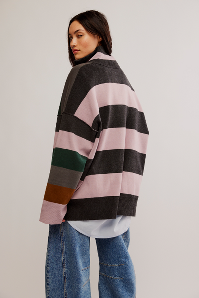 Coastal Stripe Pullover - pine grove