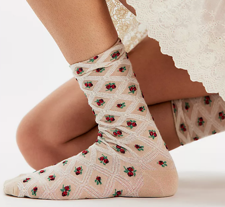 Floral Jacquard Trouser Socks