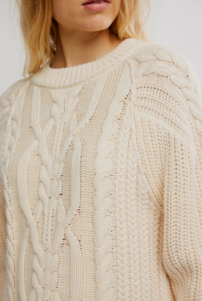 Frankie Cable Sweater - buttercream