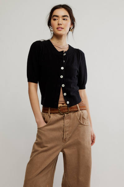 Isla Solid Cardi - velvet black