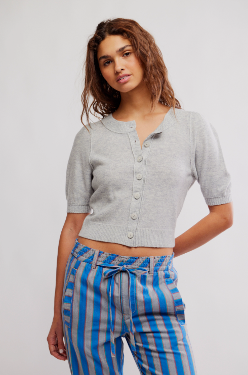 Isla Solid Cardi - mineral grey