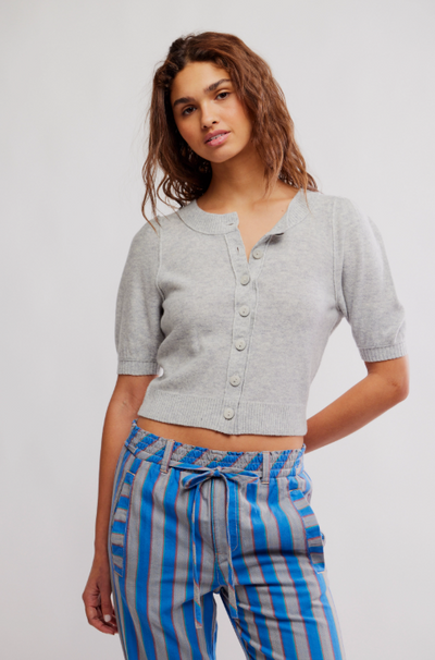 Isla Solid Cardi - mineral grey