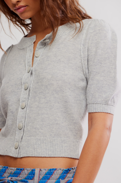 Isla Solid Cardi - mineral grey