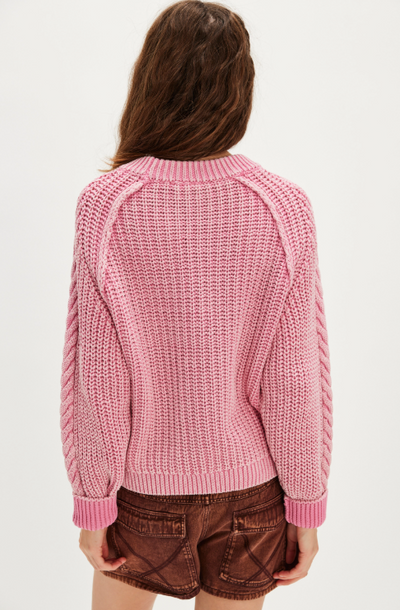 Frankie Cable Sweater - gumdrop
