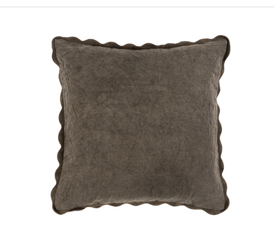 Scalloped Edge Pillow - charcoal