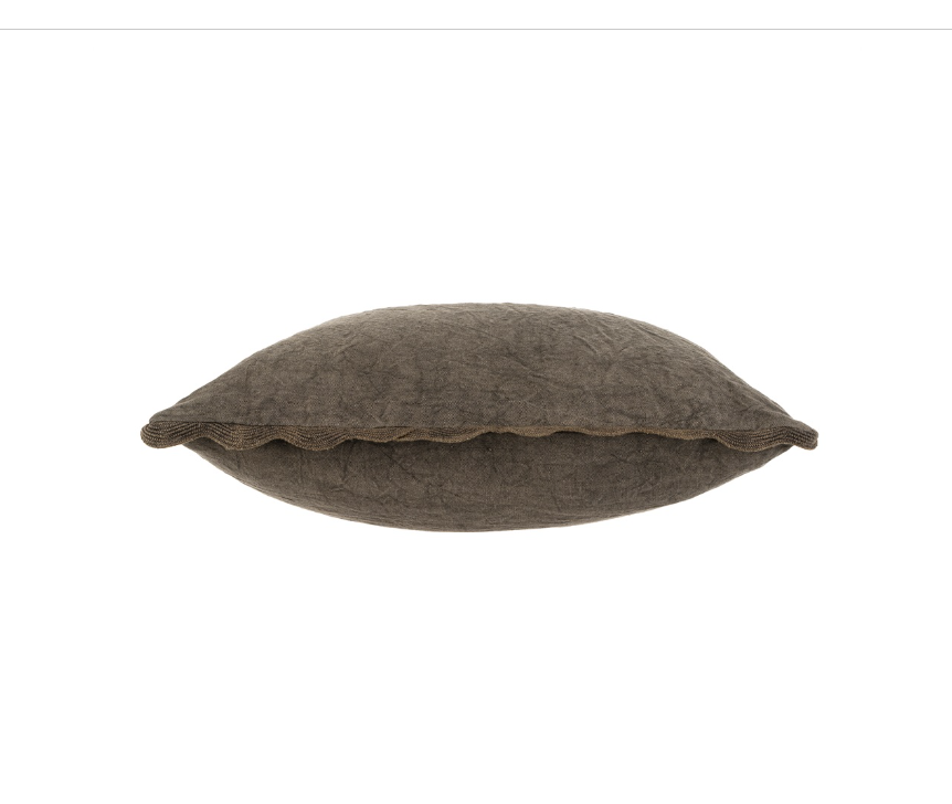 Scalloped Edge Pillow - charcoal