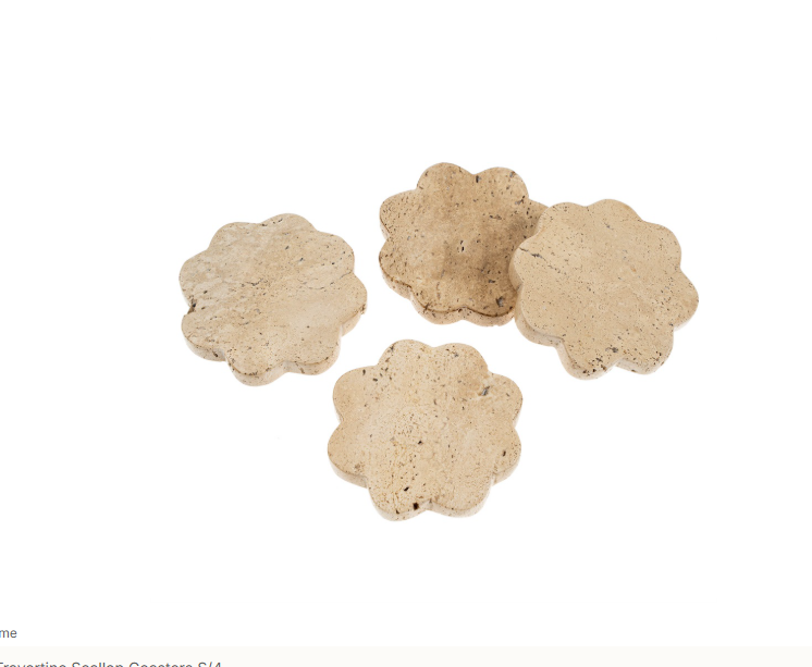 Travertine Scallop Coaster