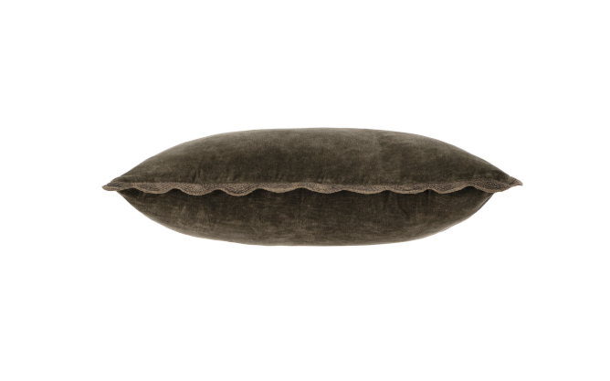 Velvet Scallop Pillow - charcoal