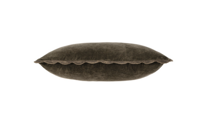 Velvet Scallop Pillow - charcoal