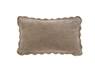 Velvet Scallop Pillow - fog
