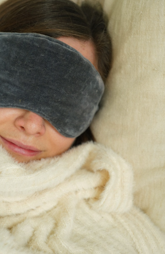 Velvet Eye Mask - blue graphite