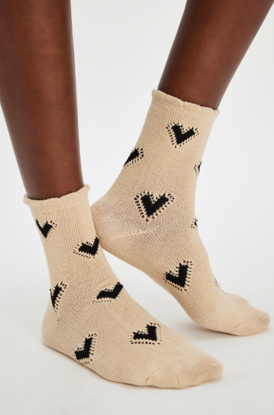 Cupid Bow Sock - black/brown