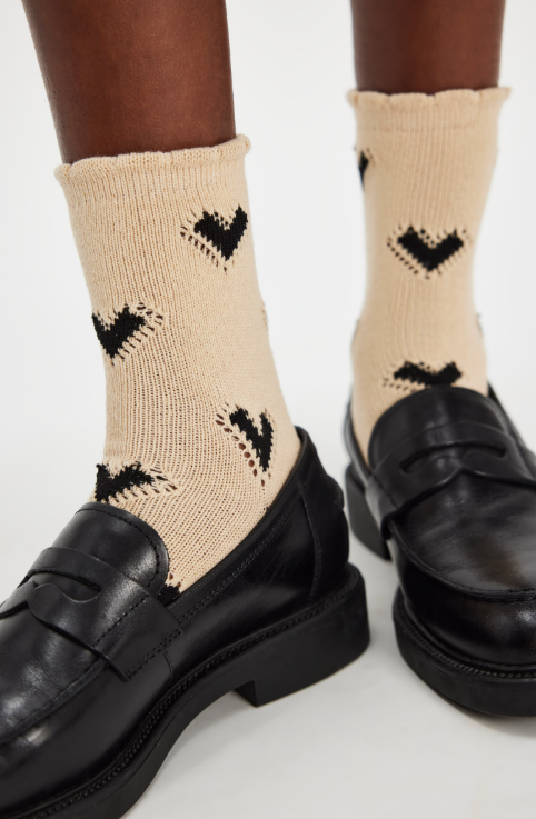 Cupid Bow Sock - black/brown