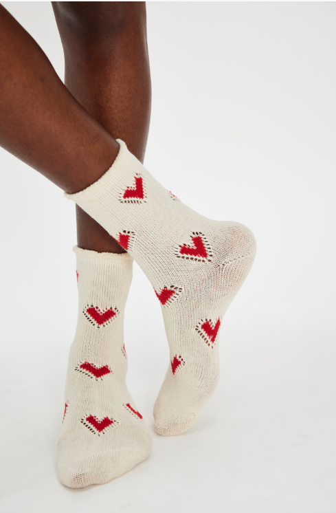 Cupid Bow Sock - red
