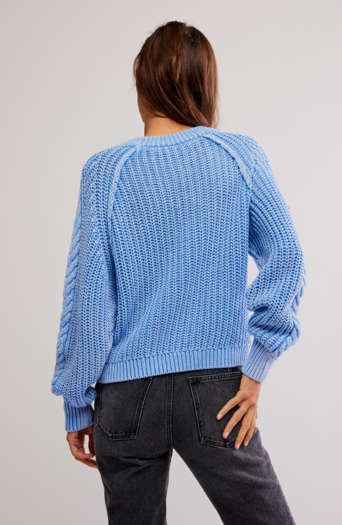 Frankie Cable Sweater - della robbia blue
