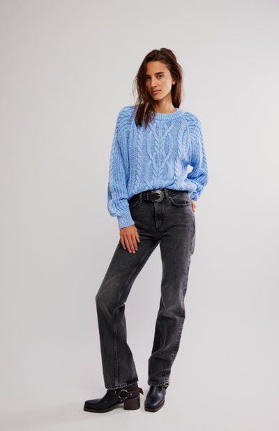 Frankie Cable Sweater - della robbia blue