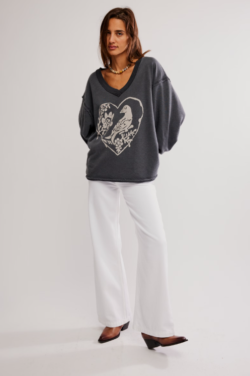Venice V-Neck - black bird