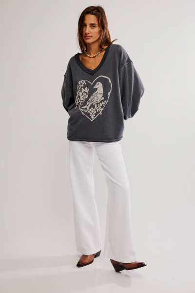 Venice V-Neck - black bird