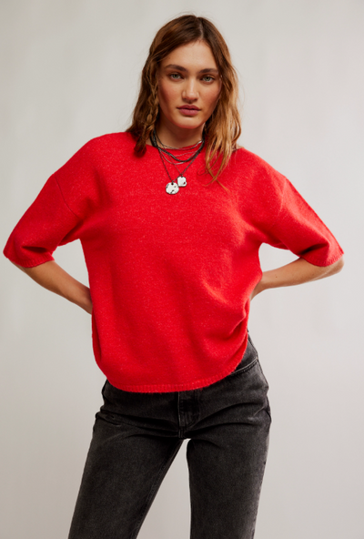 Margot Sweater Tee - cherry pop