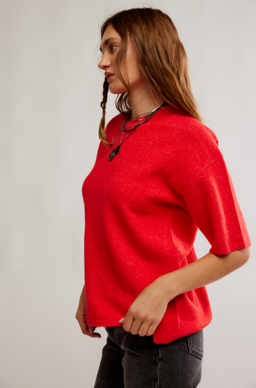 Margot Sweater Tee - cherry pop