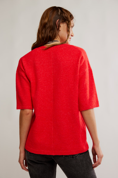 Margot Sweater Tee - cherry pop