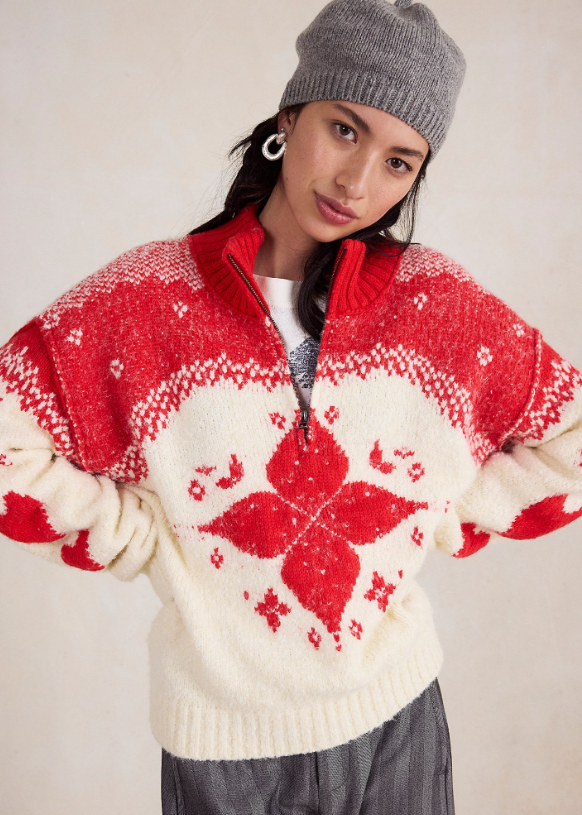 Mythical Sweater - vanilla scarlet combo