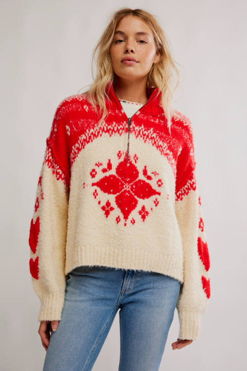 Mythical Sweater - vanilla scarlet combo