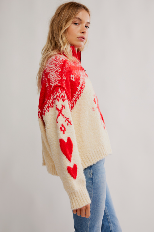 Mythical Sweater - vanilla scarlet combo