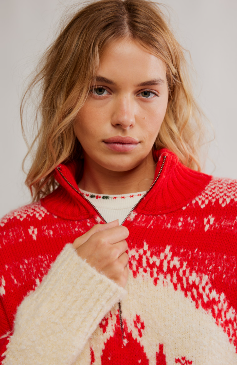 Mythical Sweater - vanilla scarlet combo