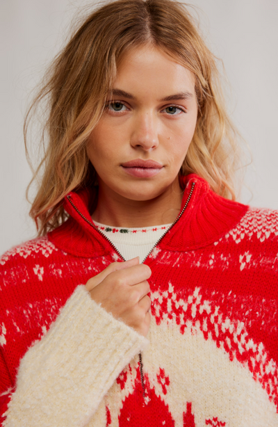 Mythical Sweater - vanilla scarlet combo