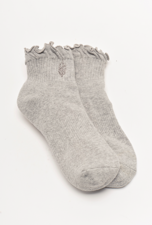 Free People Classic Ruffle Sock - heather grey