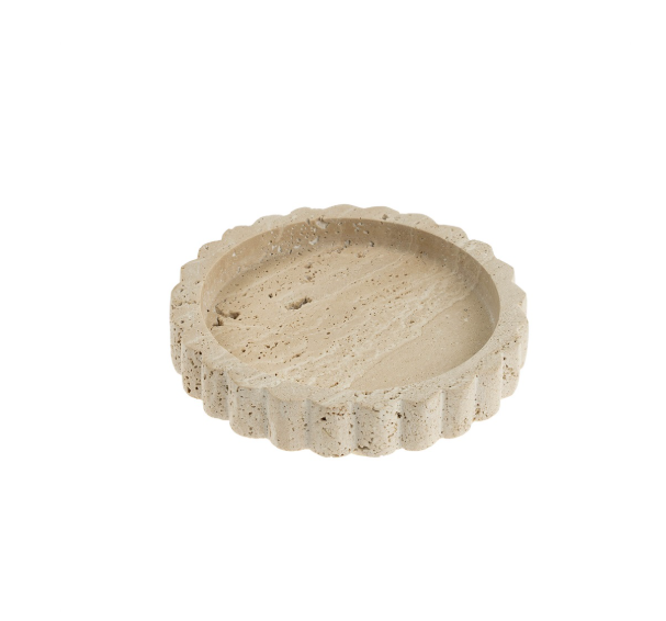 Travertine Scalloped Plate